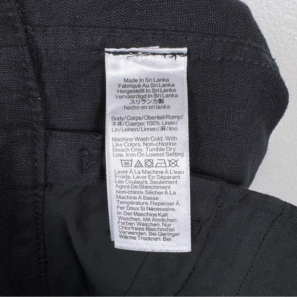 Madewell Patch Pocket Flare Pants 100% Linen Black Size 0/XS NWT - Picture 10 of 10
